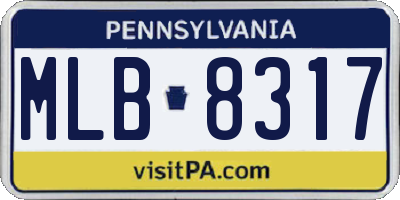 PA license plate MLB8317