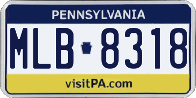 PA license plate MLB8318