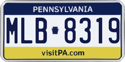 PA license plate MLB8319
