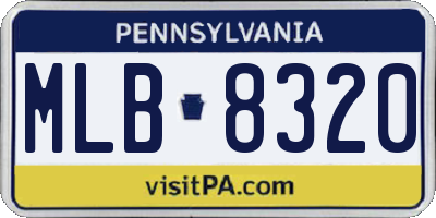PA license plate MLB8320