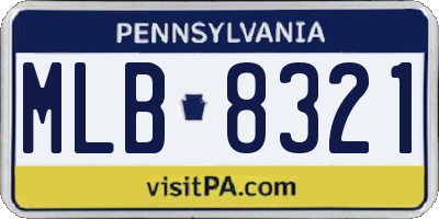 PA license plate MLB8321