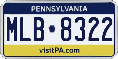 PA license plate MLB8322