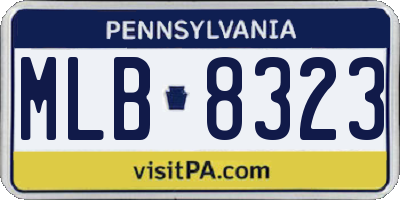 PA license plate MLB8323