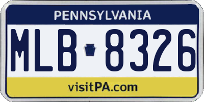 PA license plate MLB8326