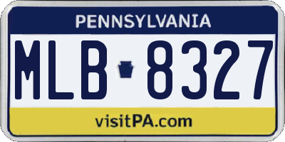 PA license plate MLB8327