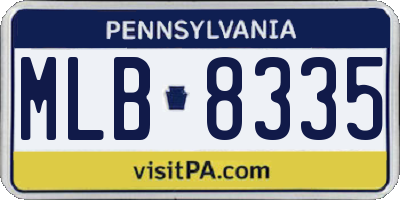 PA license plate MLB8335