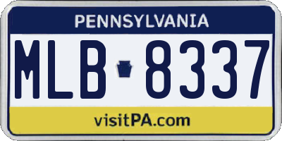 PA license plate MLB8337