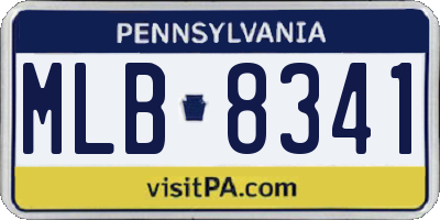PA license plate MLB8341