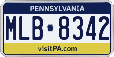 PA license plate MLB8342