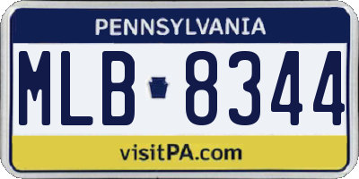 PA license plate MLB8344