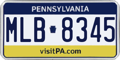 PA license plate MLB8345