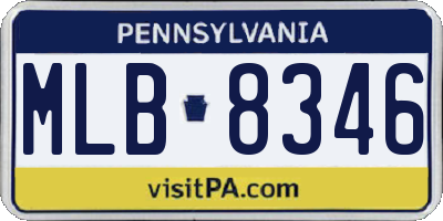 PA license plate MLB8346