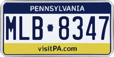 PA license plate MLB8347