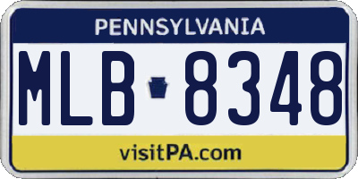 PA license plate MLB8348