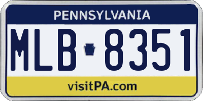 PA license plate MLB8351