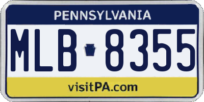 PA license plate MLB8355