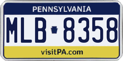 PA license plate MLB8358