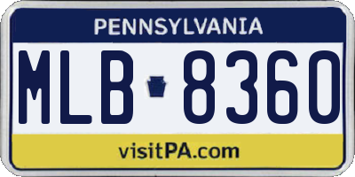 PA license plate MLB8360