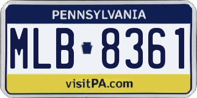 PA license plate MLB8361