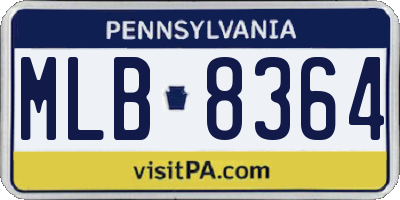 PA license plate MLB8364