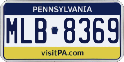 PA license plate MLB8369