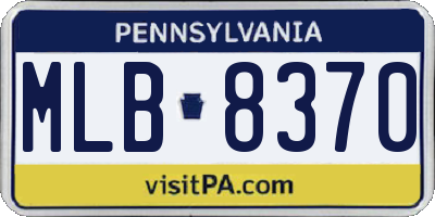 PA license plate MLB8370
