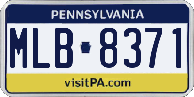 PA license plate MLB8371