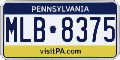 PA license plate MLB8375