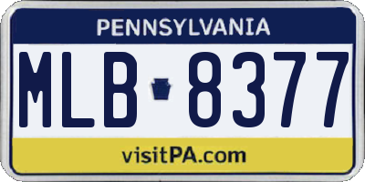 PA license plate MLB8377
