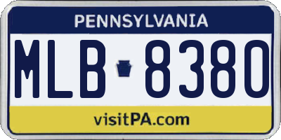 PA license plate MLB8380