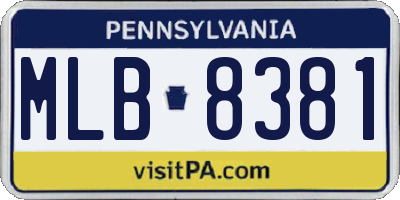 PA license plate MLB8381