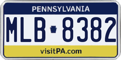 PA license plate MLB8382