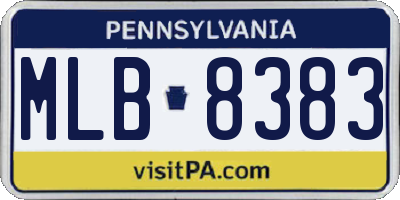 PA license plate MLB8383