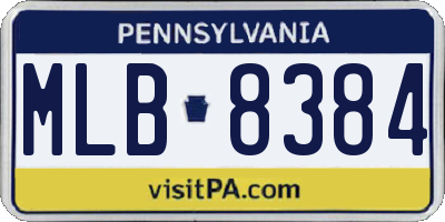 PA license plate MLB8384