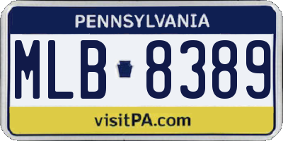 PA license plate MLB8389