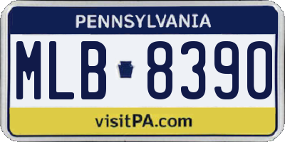 PA license plate MLB8390