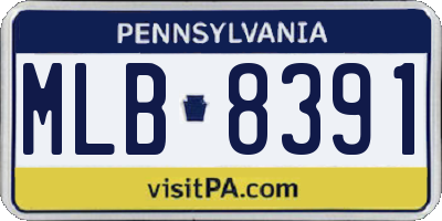 PA license plate MLB8391