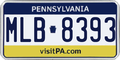 PA license plate MLB8393