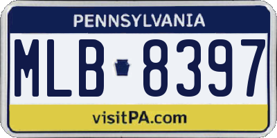PA license plate MLB8397