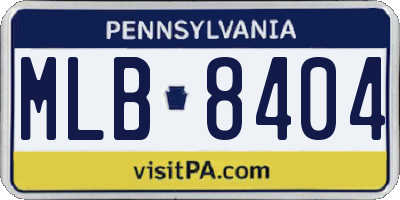 PA license plate MLB8404