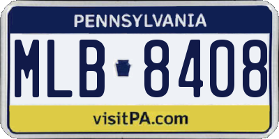 PA license plate MLB8408