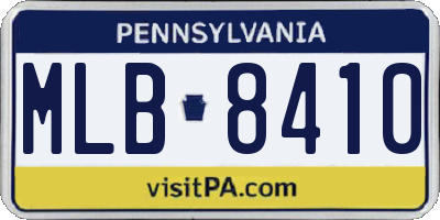 PA license plate MLB8410