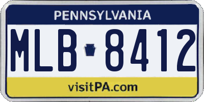 PA license plate MLB8412