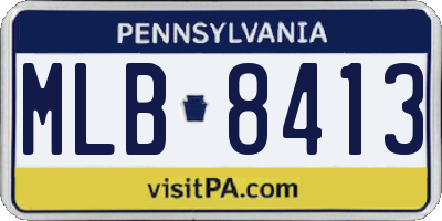 PA license plate MLB8413