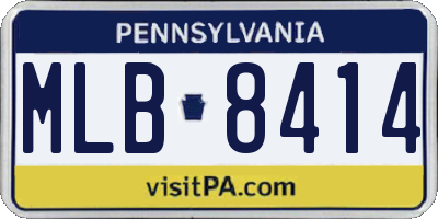 PA license plate MLB8414