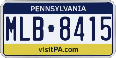 PA license plate MLB8415