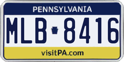 PA license plate MLB8416