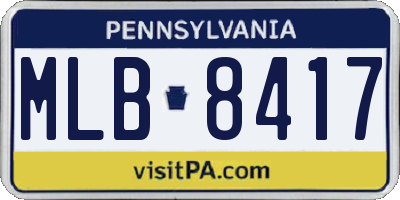 PA license plate MLB8417