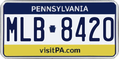 PA license plate MLB8420