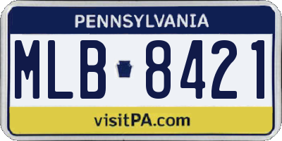 PA license plate MLB8421